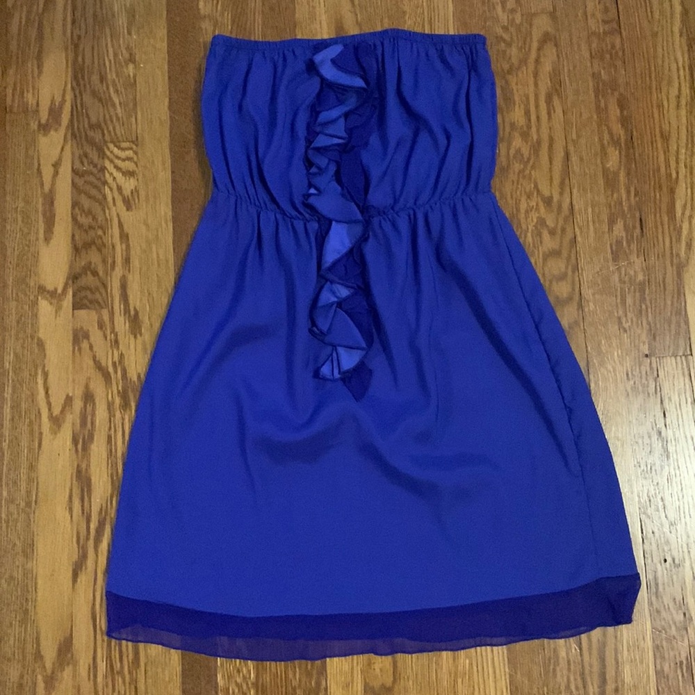 Deep blue silk dress